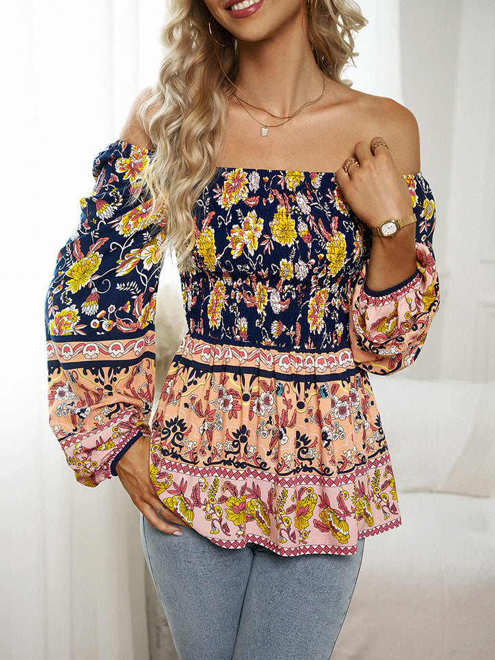 Square Neck Printed Blouse
