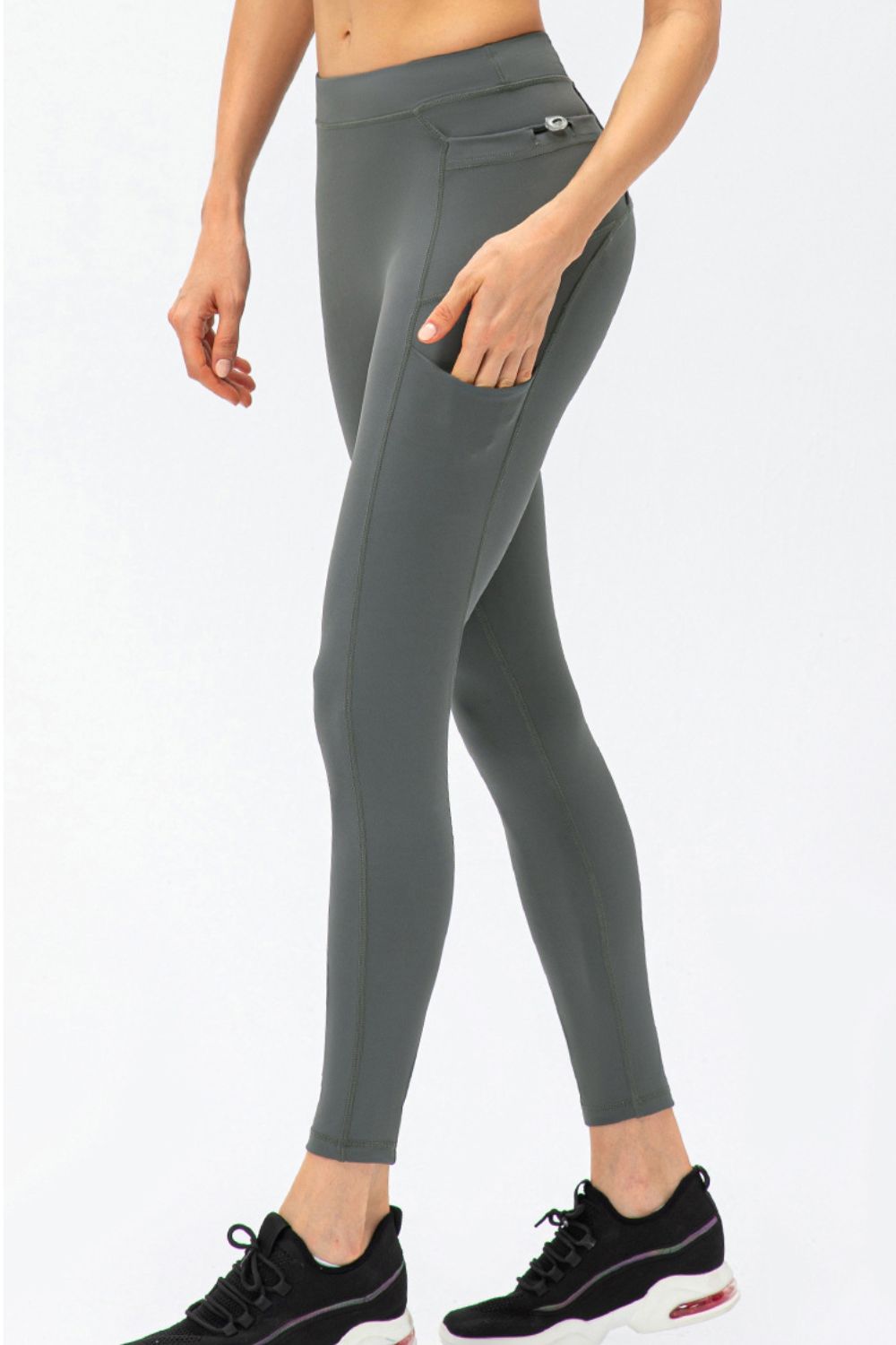 Full Size Slim Fit High Waist Long Sports Leggings with Pockets